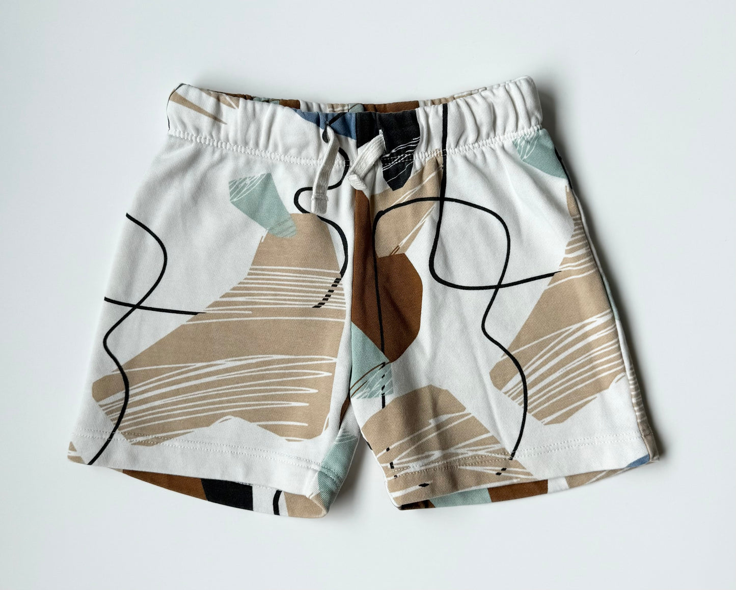 H&M White & Beige Geometric Shorts (2-3 Years)