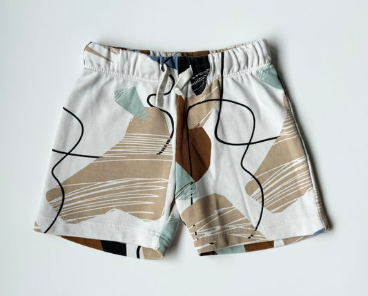 H&M White & Beige Geometric Shorts (2-3 Years)