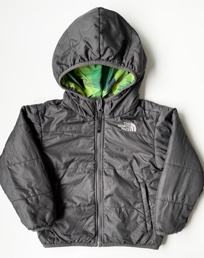 The North Face Perrito Grey & Green Plaid Reversible Jacket (3T)