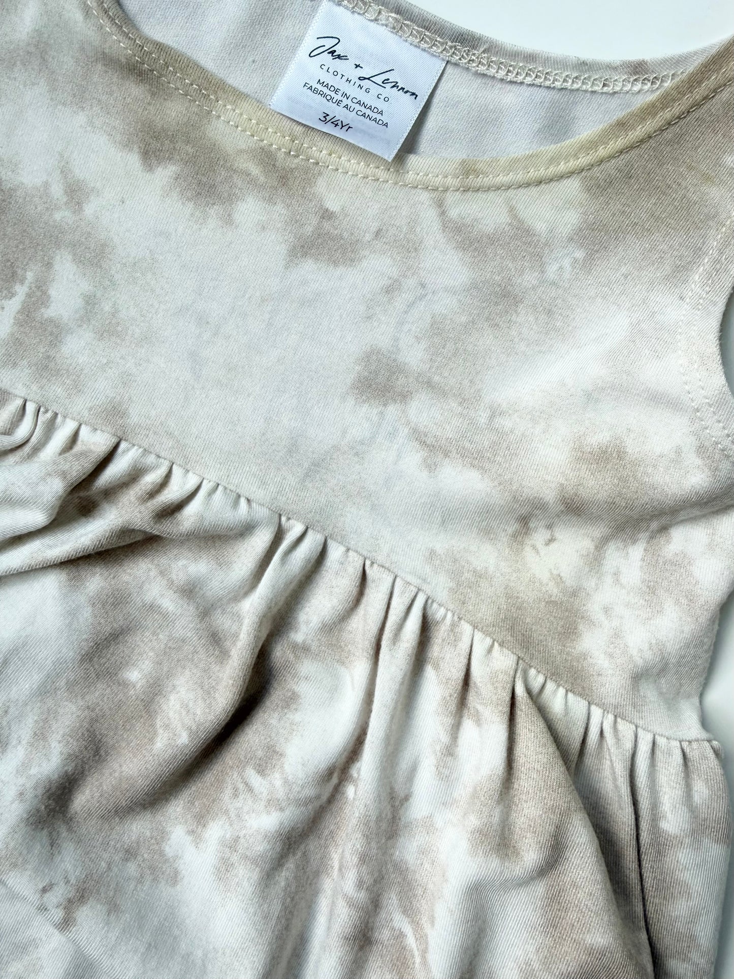 Jax & Lennon Beige Marbled Flowy Tank Top (3/4 Years)