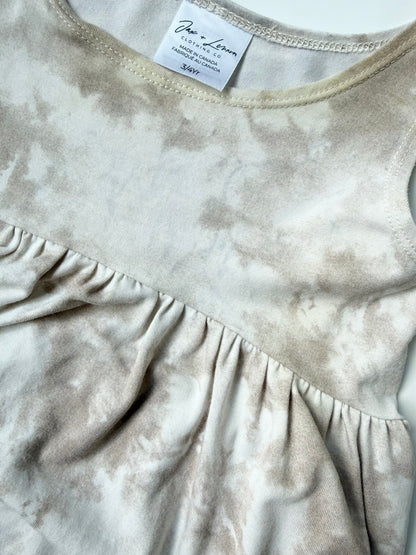 Jax & Lennon Beige Marbled Flowy Tank Top (3/4 Years)