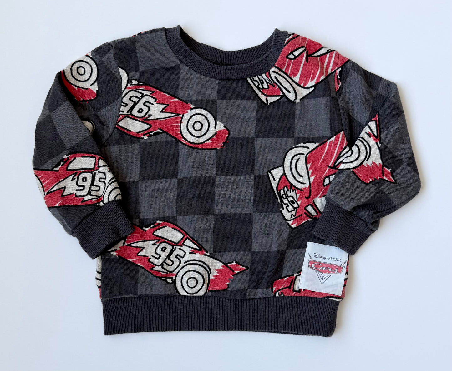 Disney Pixar Cars Grey & Red Lightening McQueen Sweater & Shorts Set (12 Months)