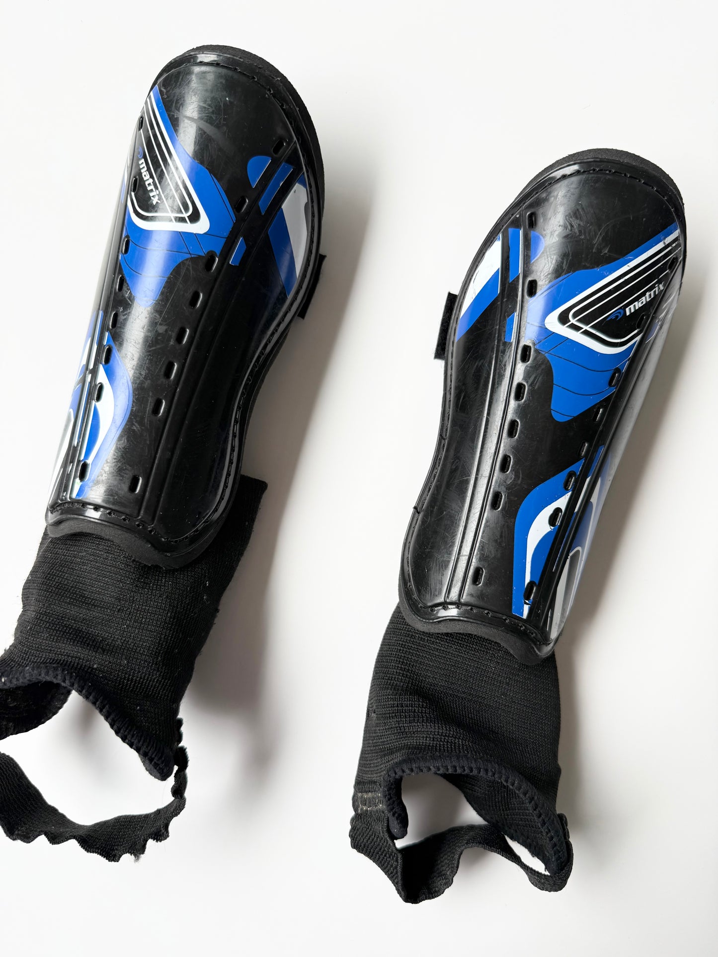 Matrix Blue & Black Soccer Shin Guards (Small)