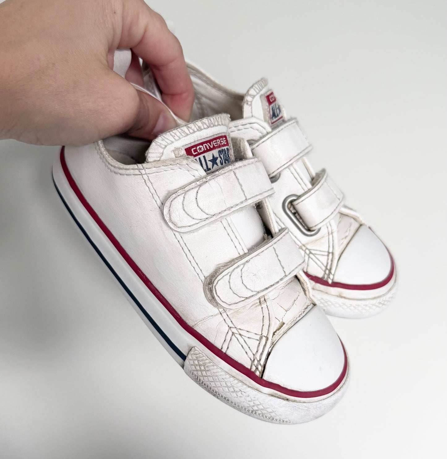 Converse White Leather Velcro Sneakers (9)