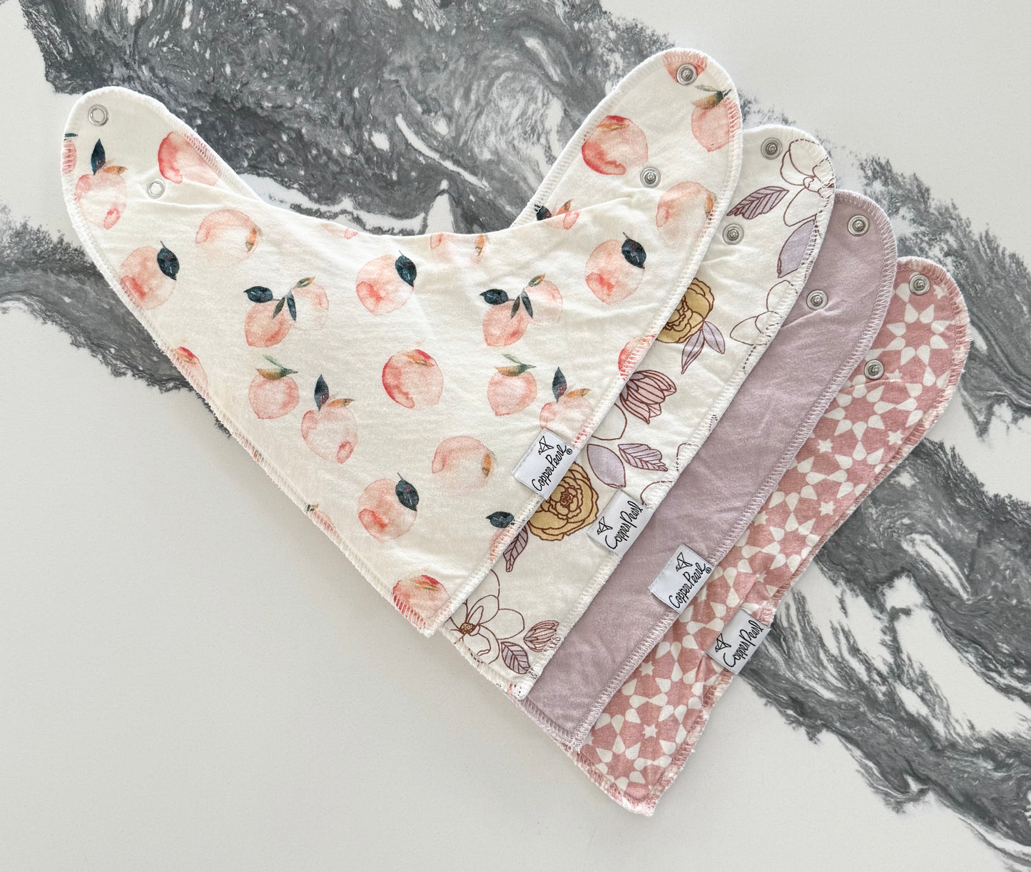 Copper Pearl Baby Bandana Drool Bibs