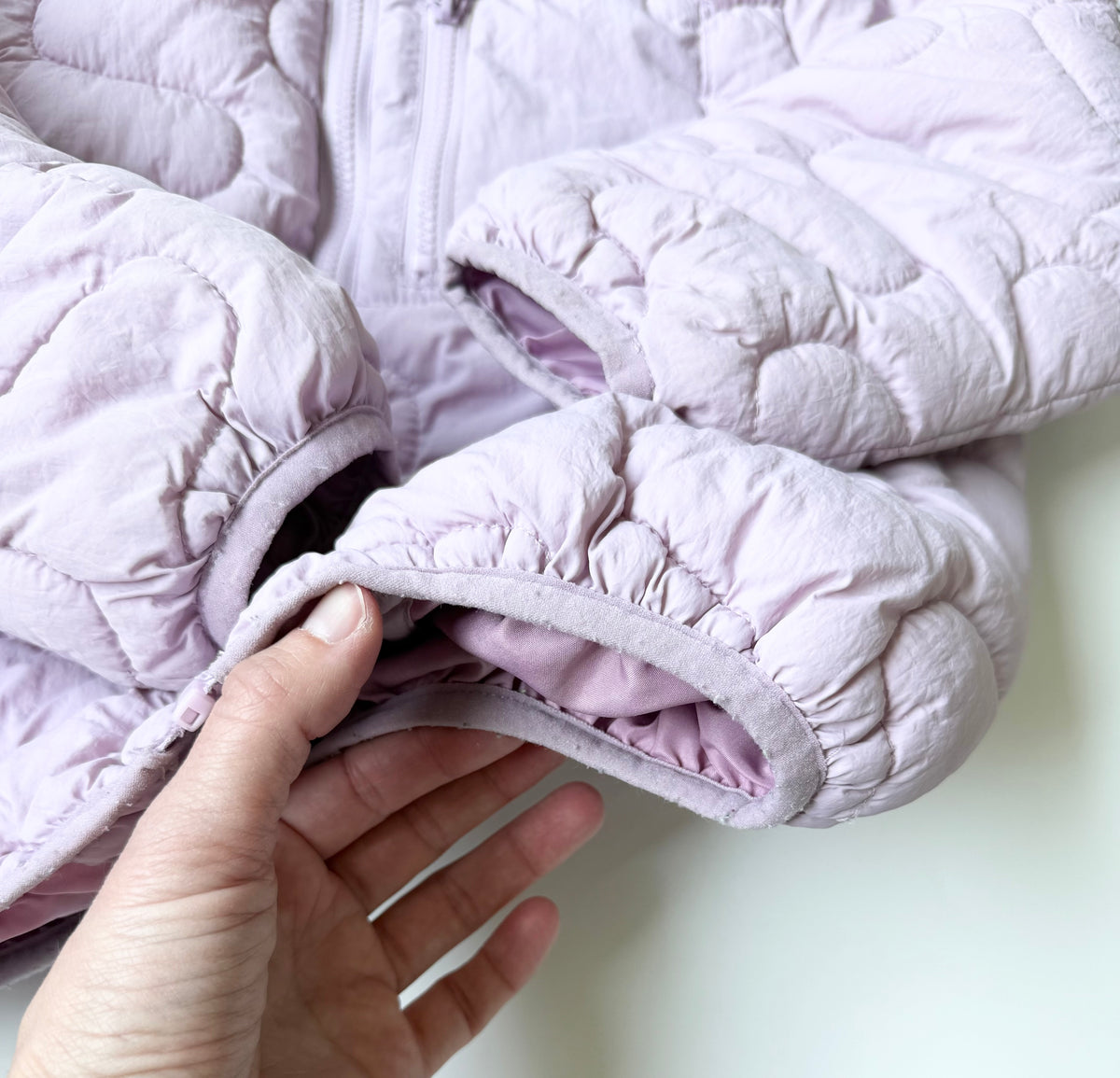 Zara Light Purple Squiggle Quilted Puffer Jacket (8 Years)
