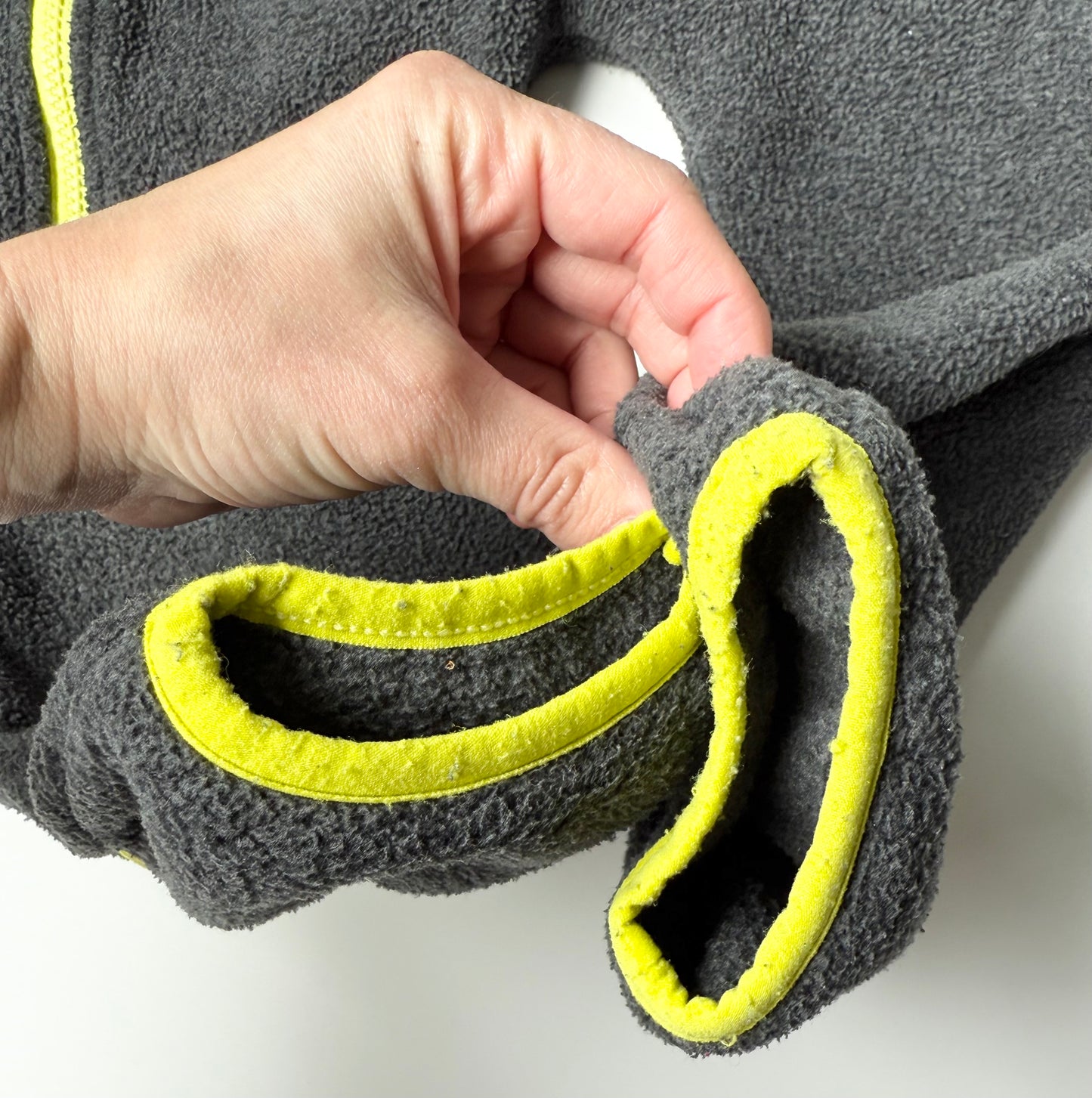 MEC Grey & Neon Yellow Fleece Bunting Suit (24 Months)