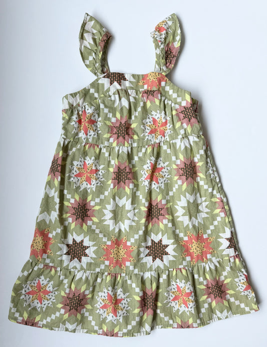Cat & Jack Green Geometrical Tank Dress (2T)