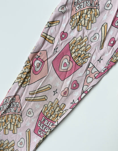 Milk + Coco Pink “Fries Before Guys” Two Piece PJ Set (3T)