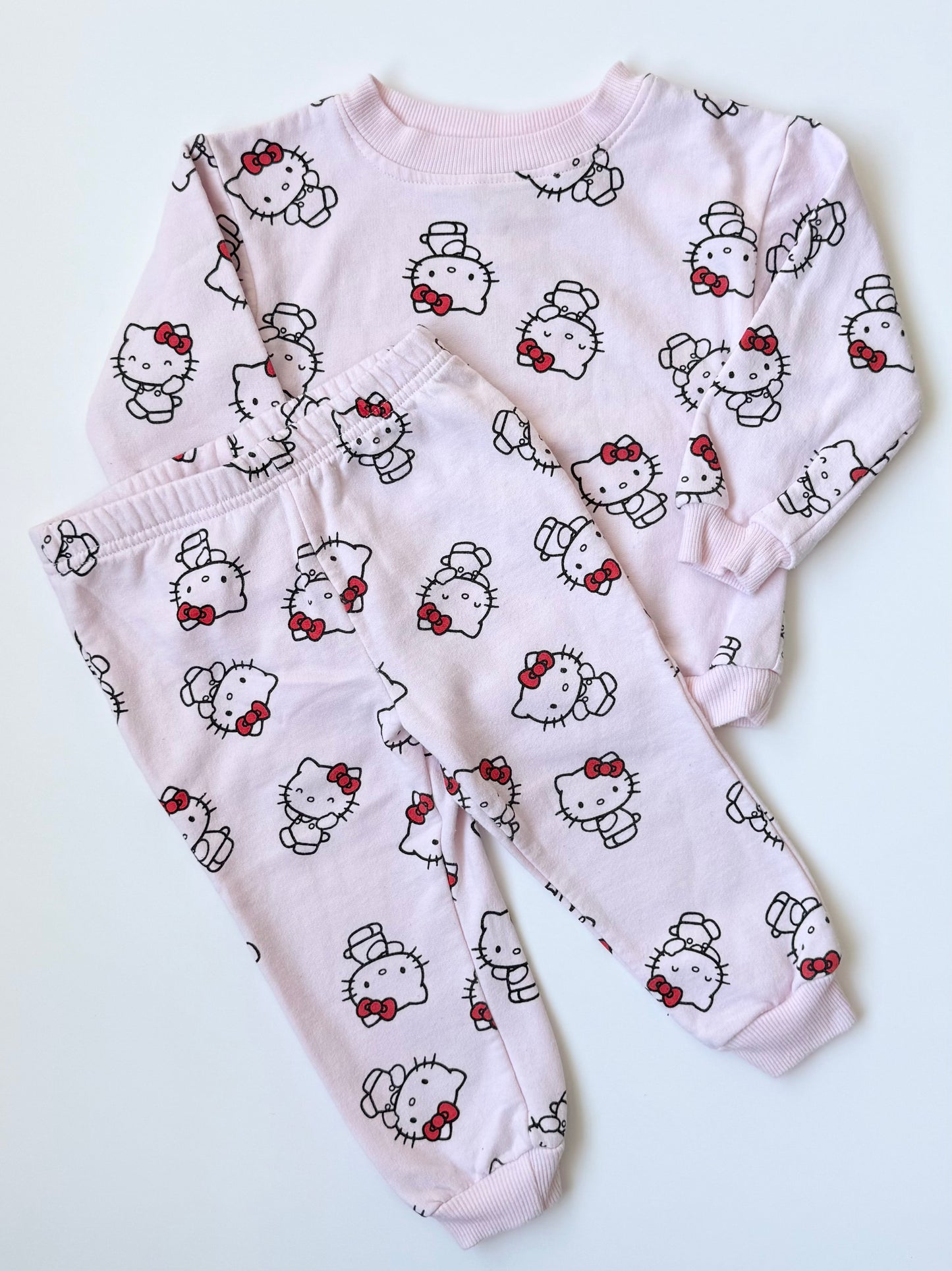 Hello Kitty Pink AOP Sweater & Pants Set (18 Months)