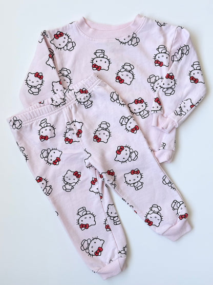 Hello Kitty Pink AOP Sweater & Pants Set (18 Months)