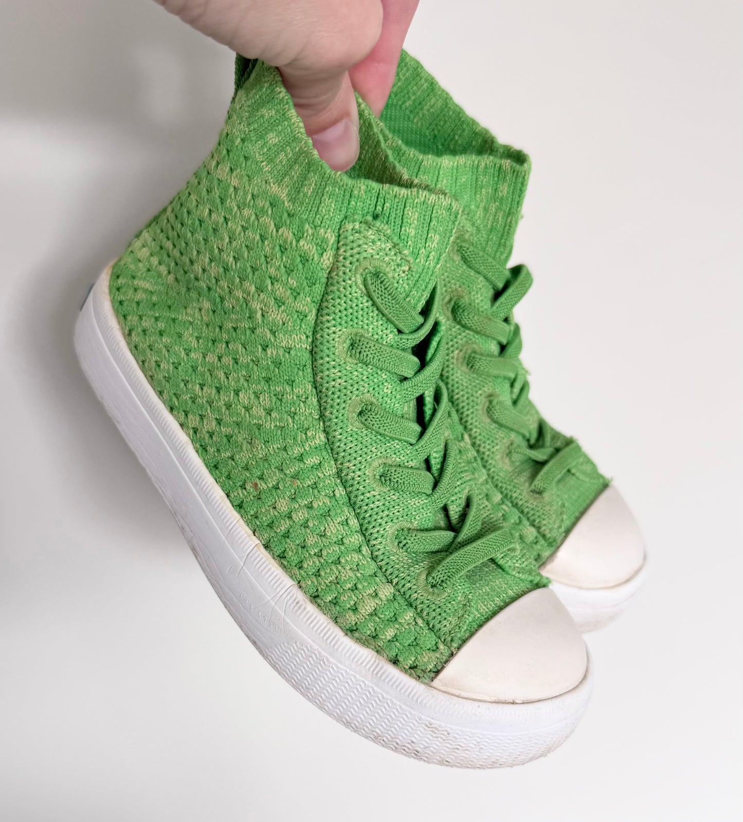 Native Green Knit Mesh Hightop Stretch Lace Sneakers (10)