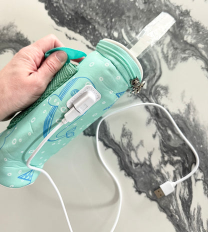 USB Baby Bottle Warmer - Blue Doodle