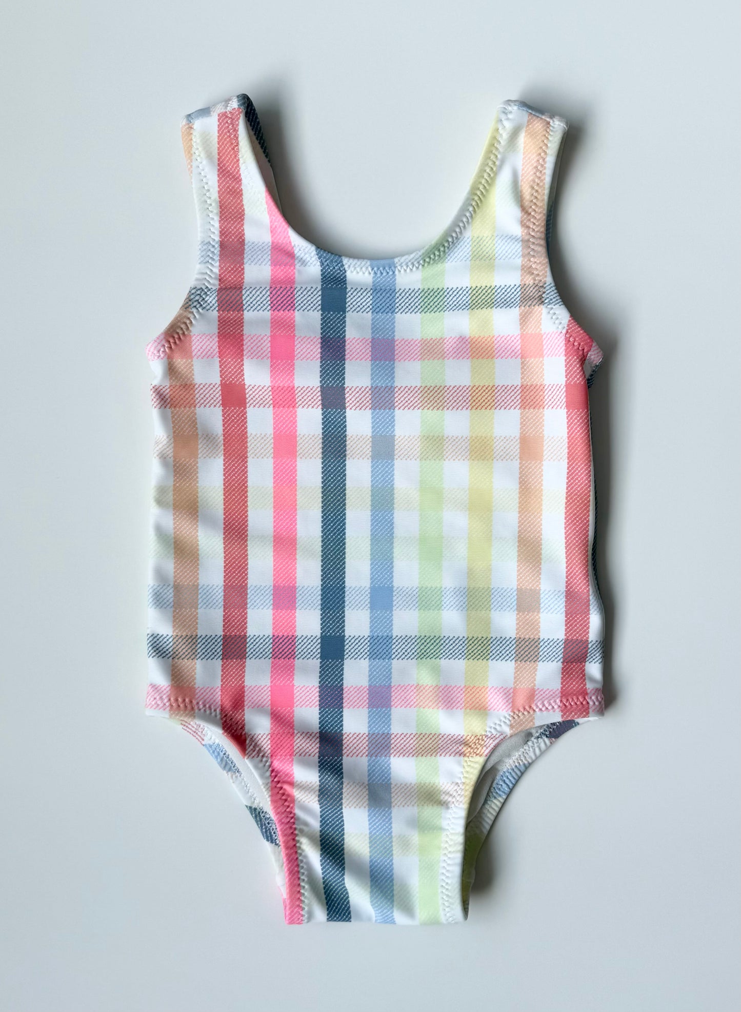 Old Navy Pastel Plaid One Piece Swimsuit (3-6 Months)