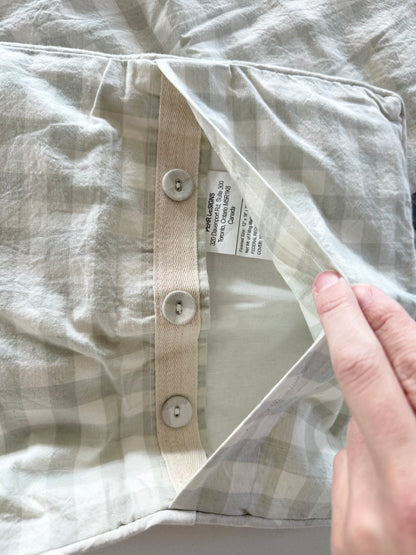 Pehr Checkmate Sweet Dreams Nursery Pillow Covers Set in Fog - New