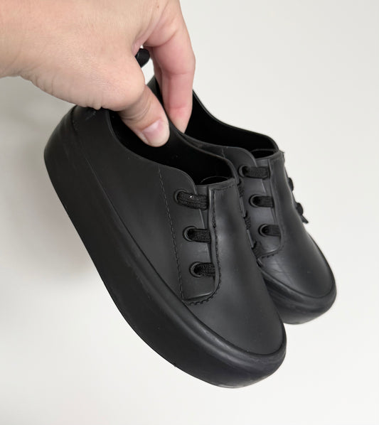 Mini Melissa Black Rubber Slip On Stretch Lace Sneakers (9)