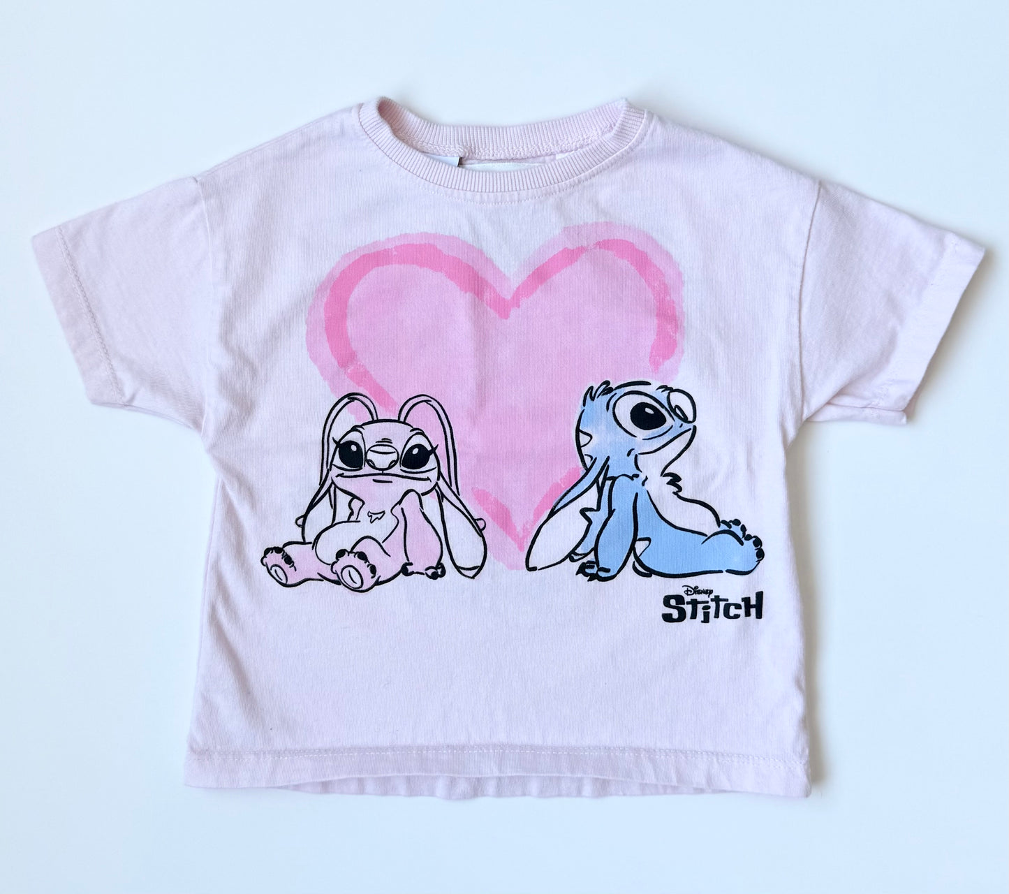 Zara x Disney Pink Stitch & Angel Love T-Shirt (2T)