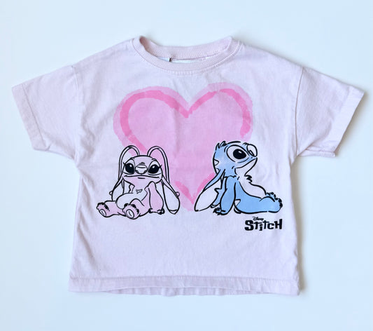 Zara x Disney Pink Stitch & Angel Love T-Shirt (2T)