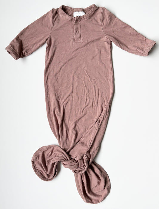 Mebie Baby Light Brown Knotted Gown (0-3 Months)