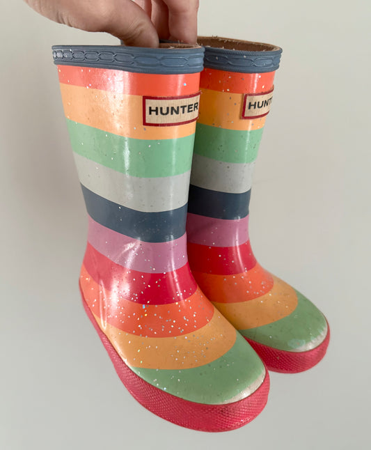 Hunter Rainbow Sparkle Rubber Boots (UK7)