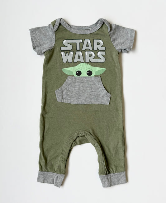 Star Wars Green Grogu T-Shirt Jumpsuit (0-3 Months)