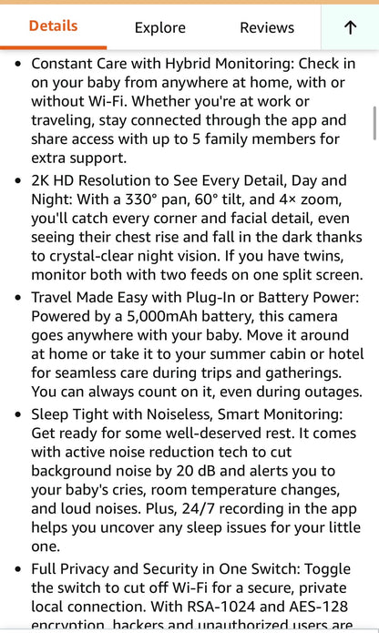 Eufy Security Space View HD Wireless Baby Monitor