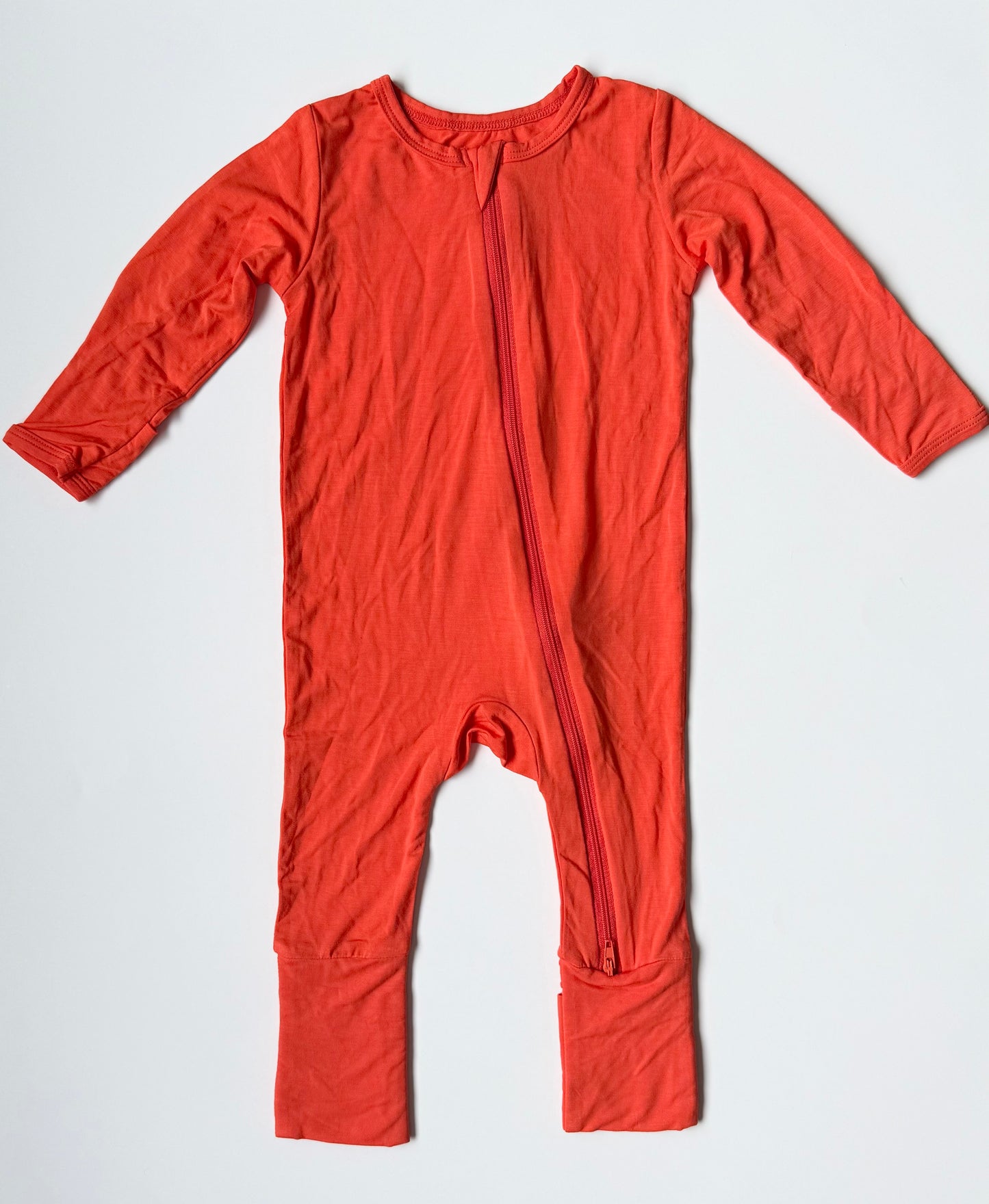 Scainf Bright Orange Sleeper Romper (3-6 Months)