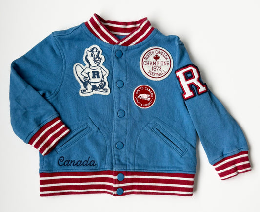 Roots Baby Blue & Red Football Champions Bomber Sweater (18-24 Months)