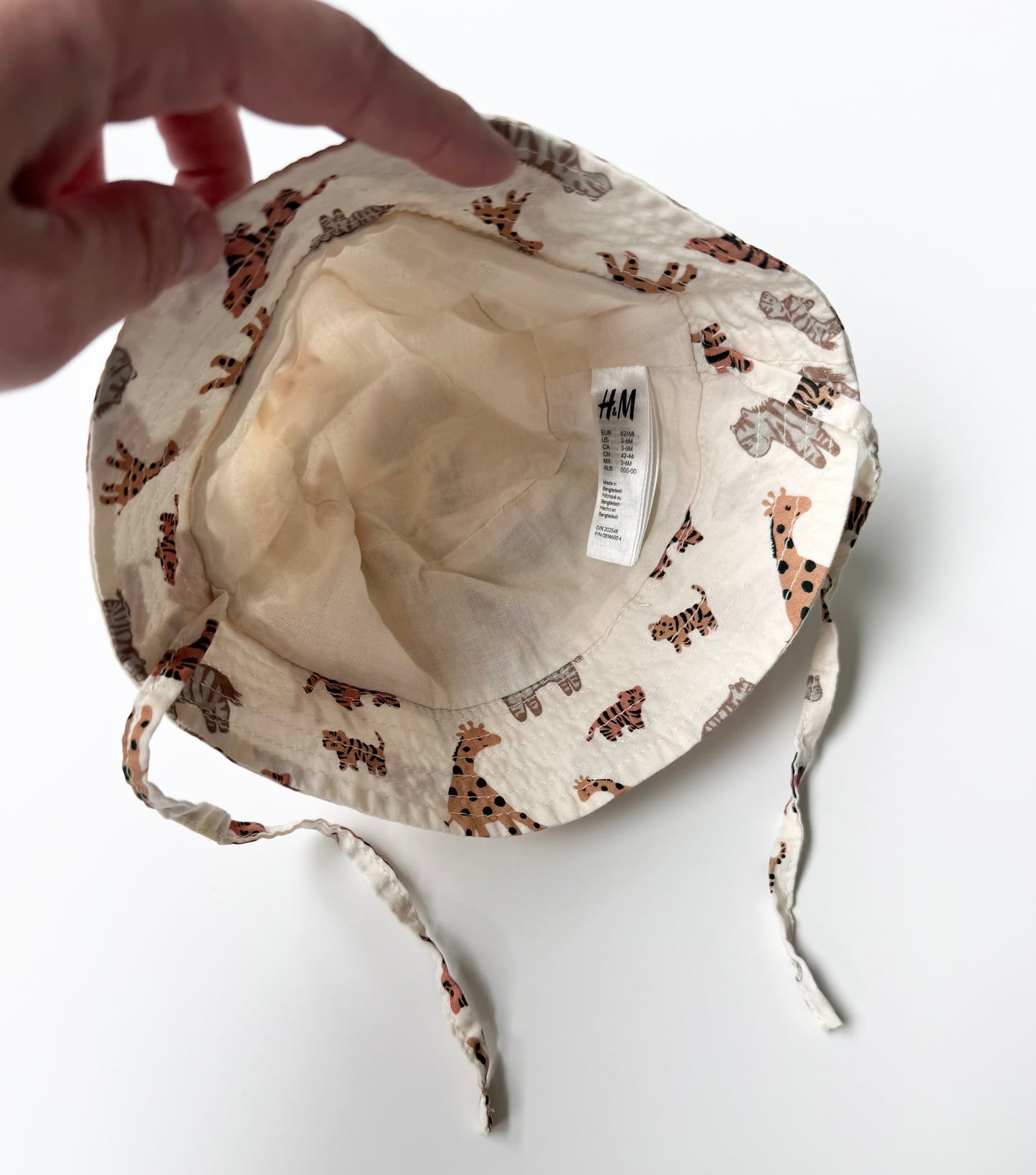 H&M Beige Safari Animals Sun Hat (3-6 Months)