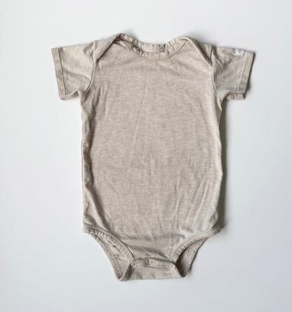 Loulou Lollipop Beige Short Sleeve Bodysuit (3-6 Months)