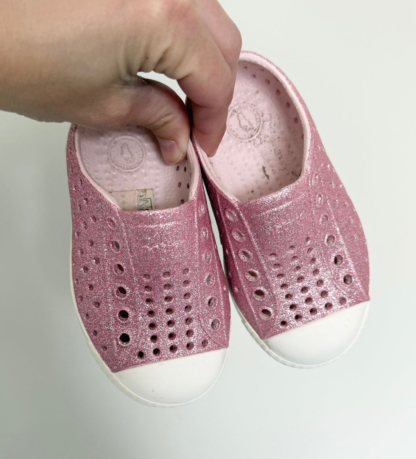 Native Pink Sparkle Jefferson Slip Ons (C6)