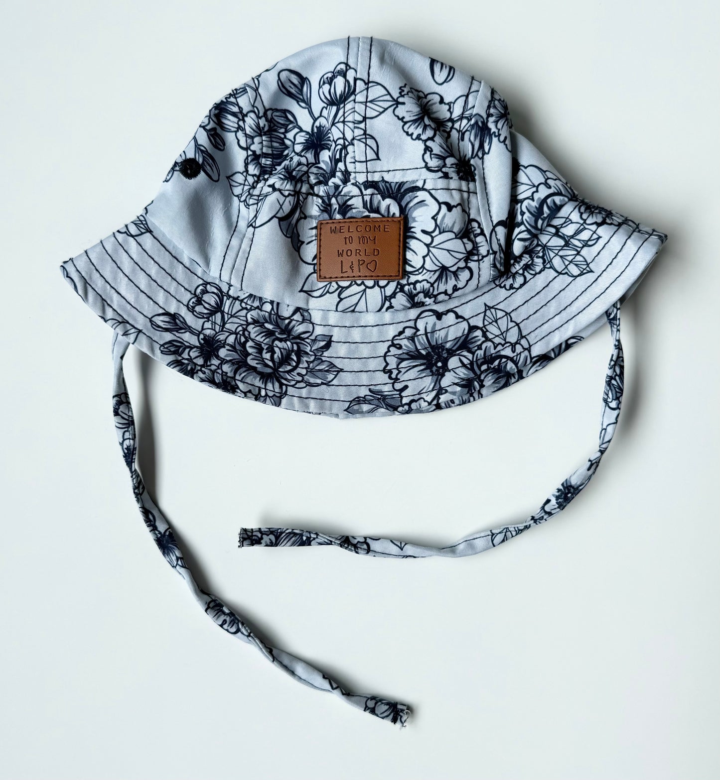 LP Apparel Blue Floral Bucket Sun Hat (6-12 Months)