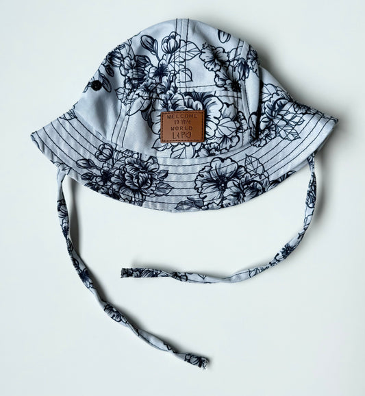 LP Apparel Blue Floral Bucket Sun Hat (6-12 Months)