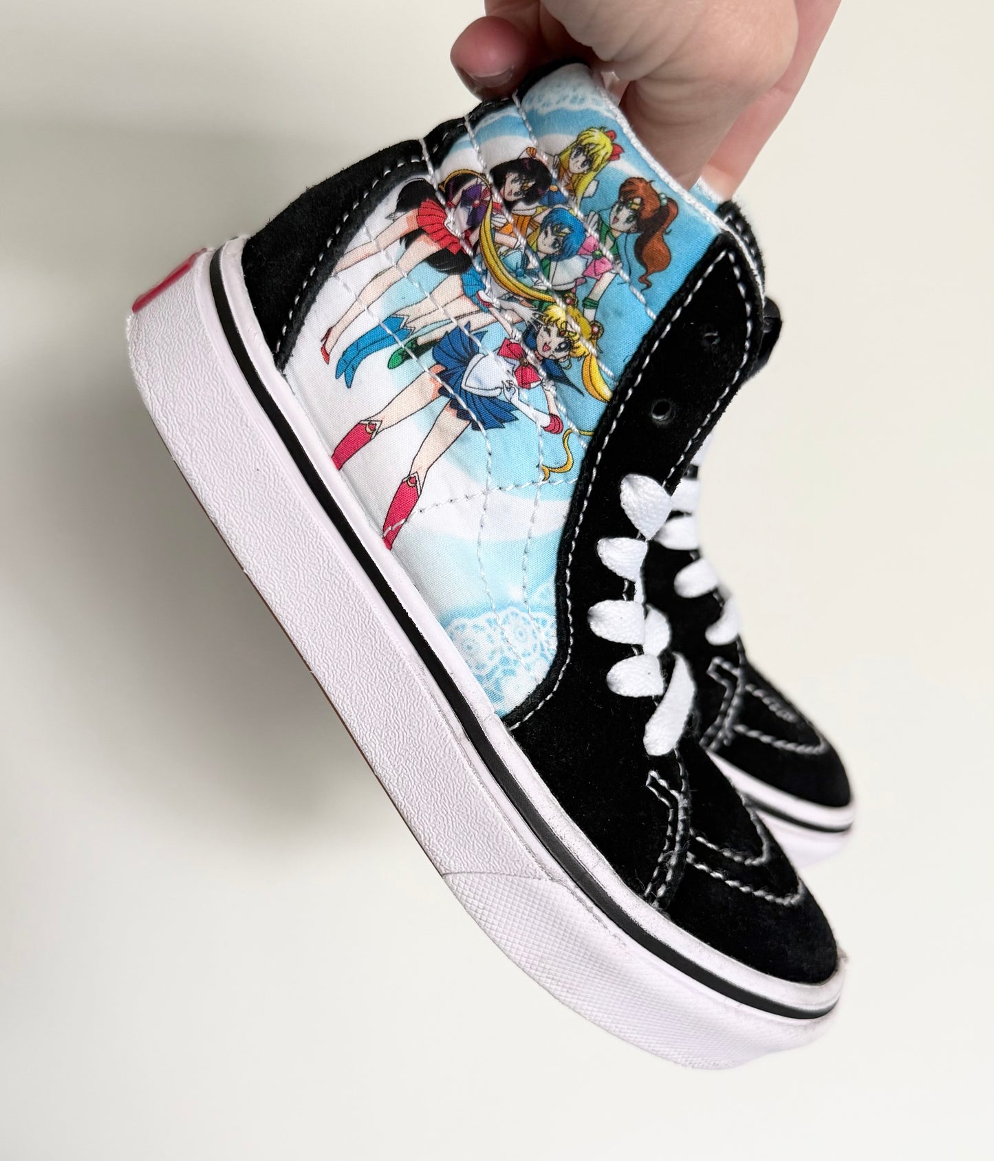 Vans x Sailor Moon Black & White High Top Lace Up Sneakers (11)