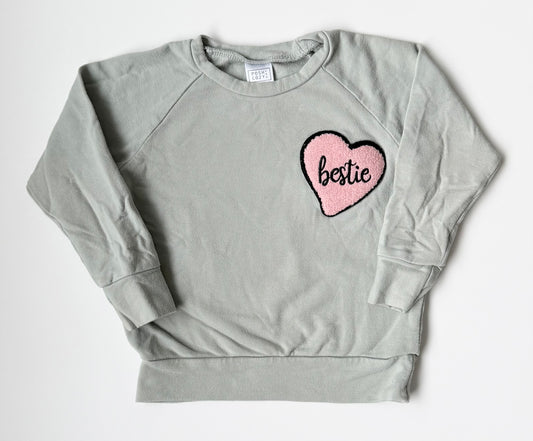 Posh & Cozy Light Grey “Bestie” Pullover (2T)