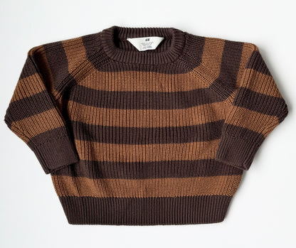 H&M Tan & Dark Brown Striped Sweater (18-24 Months)