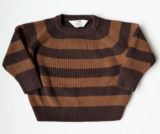 H&M Tan & Dark Brown Striped Sweater (18-24 Months)
