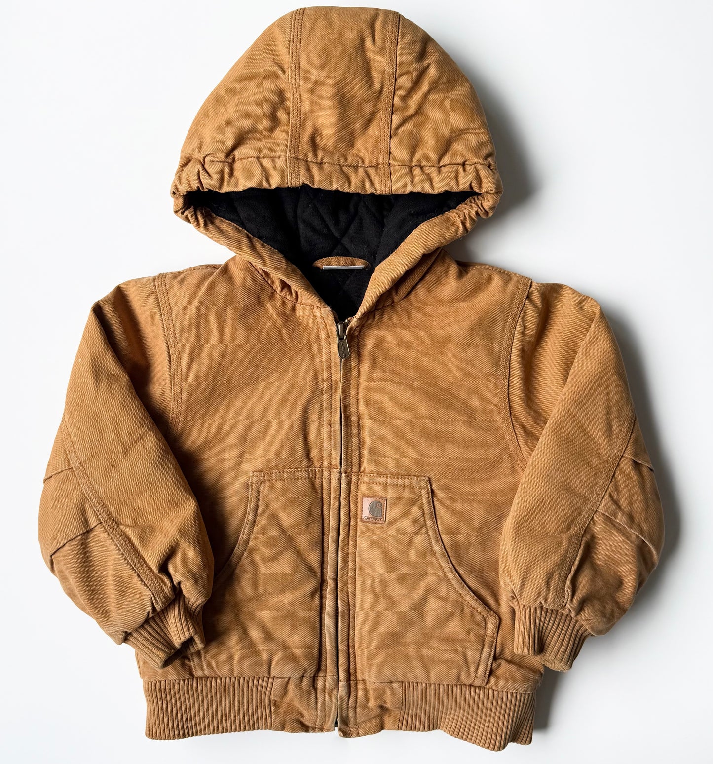 Carhartt Brown Active Flannel Quilt-Lined Cotton Duck Canvas Jacket (4T)