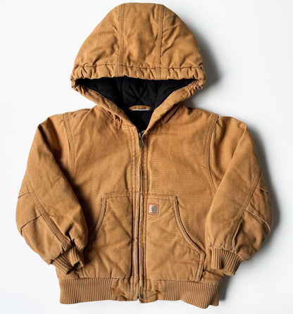 Carhartt Brown Active Flannel Quilt-Lined Cotton Duck Canvas Jacket (4T)