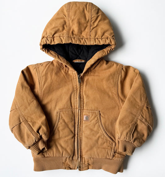 Carhartt Brown Active Flannel Quilt-Lined Cotton Duck Canvas Jacket (4T)