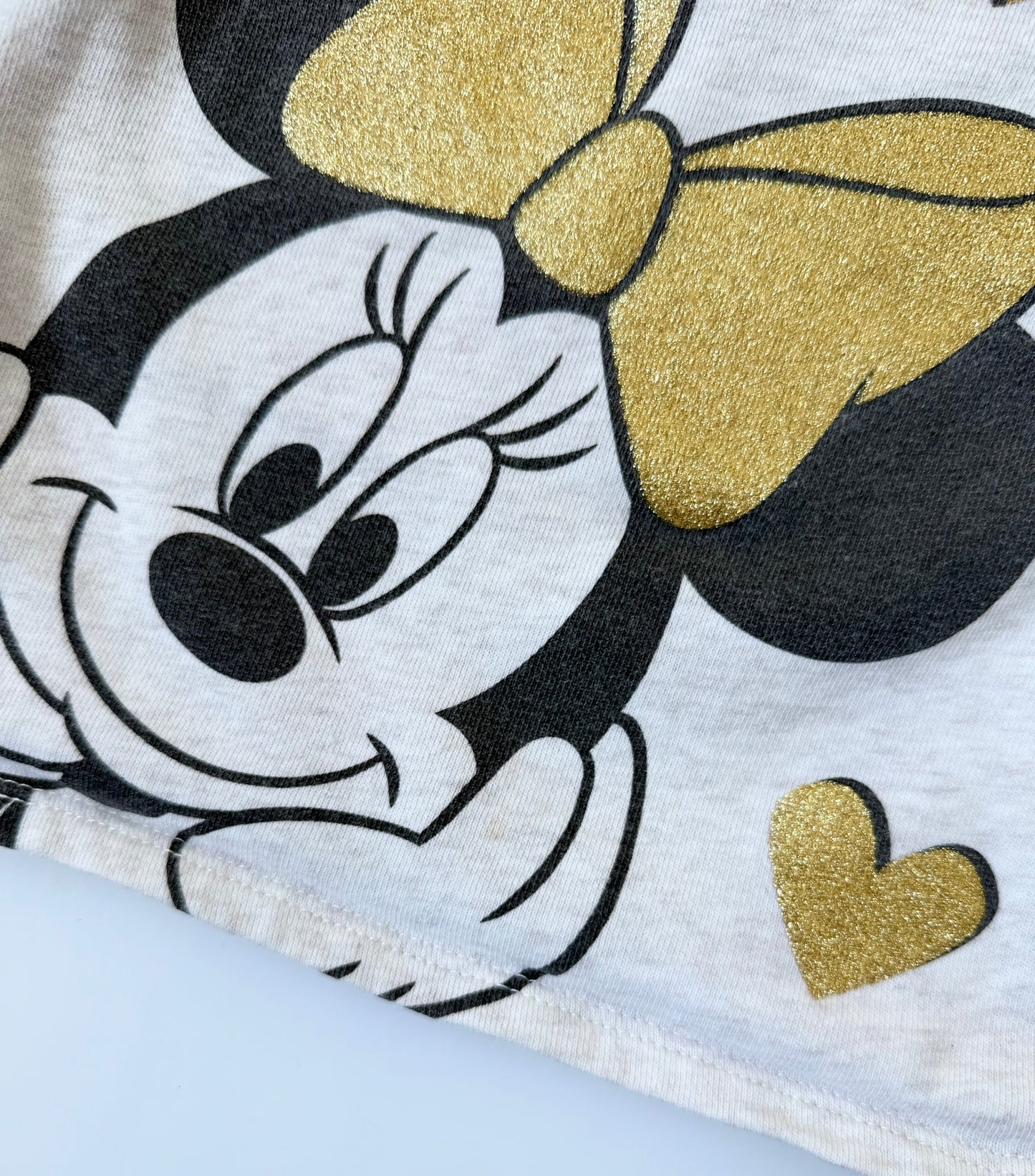 H&M x Disney Light Grey & Gold Sparkle Bow Minnie Mouse Sweater (4-6 Months)
