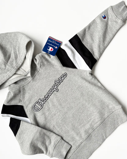 Champion Grey & Striped Hoodie - New (5 Years)