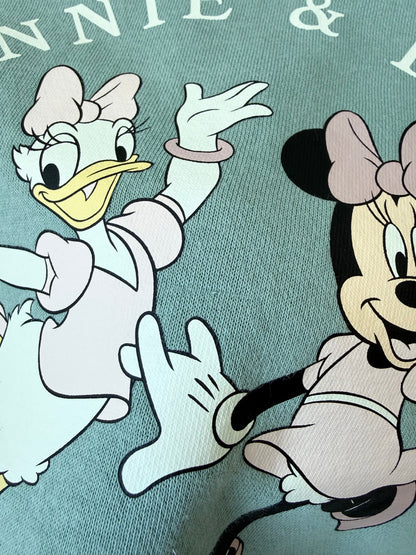 H&M x Disney Green Minnie & Daisy “Friends Forever” Flutter Shoulder Sweater (18-24 Months)