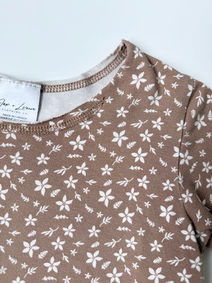 Jax & Lennon Brown & Dainty White Floral T-Shirt Boho Dress - Mini Floral (4/5 Years)