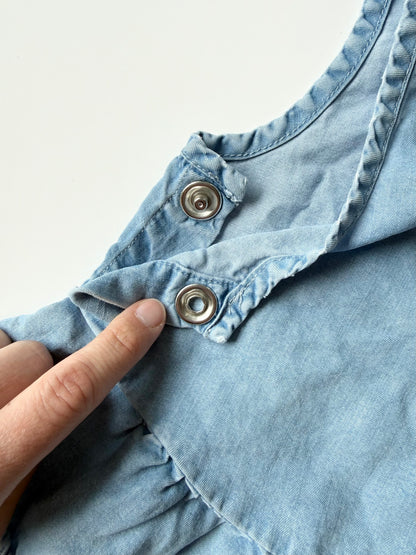 Zara Light Denim Peplum Cropped Tank Top (5-6 Years)