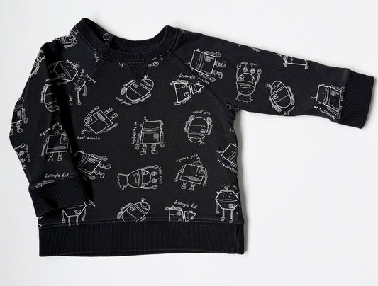 H&M Black Robots Sweater (9-12 Months)
