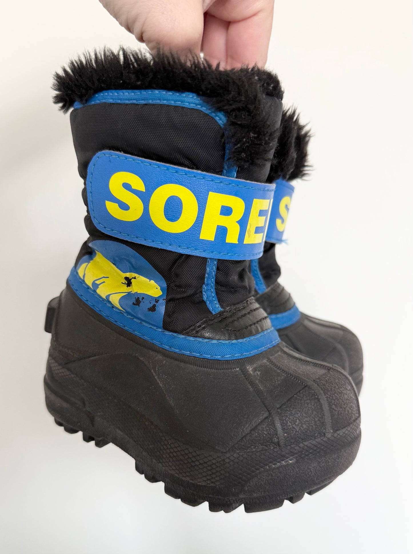 Sorel Black/Blue/Yellow Snow Commander Winter Boots (5)