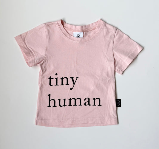 Plumkids the Label Pink “Tiny Human” T-Shirt (12-24 Months)