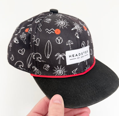 Headster Black Surf SnapBack Hat (48CM)