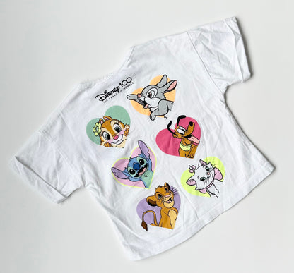Zara x Disney 100 Minnie Mouse & Friends Hearts White T-Shirt (2-3 Years)
